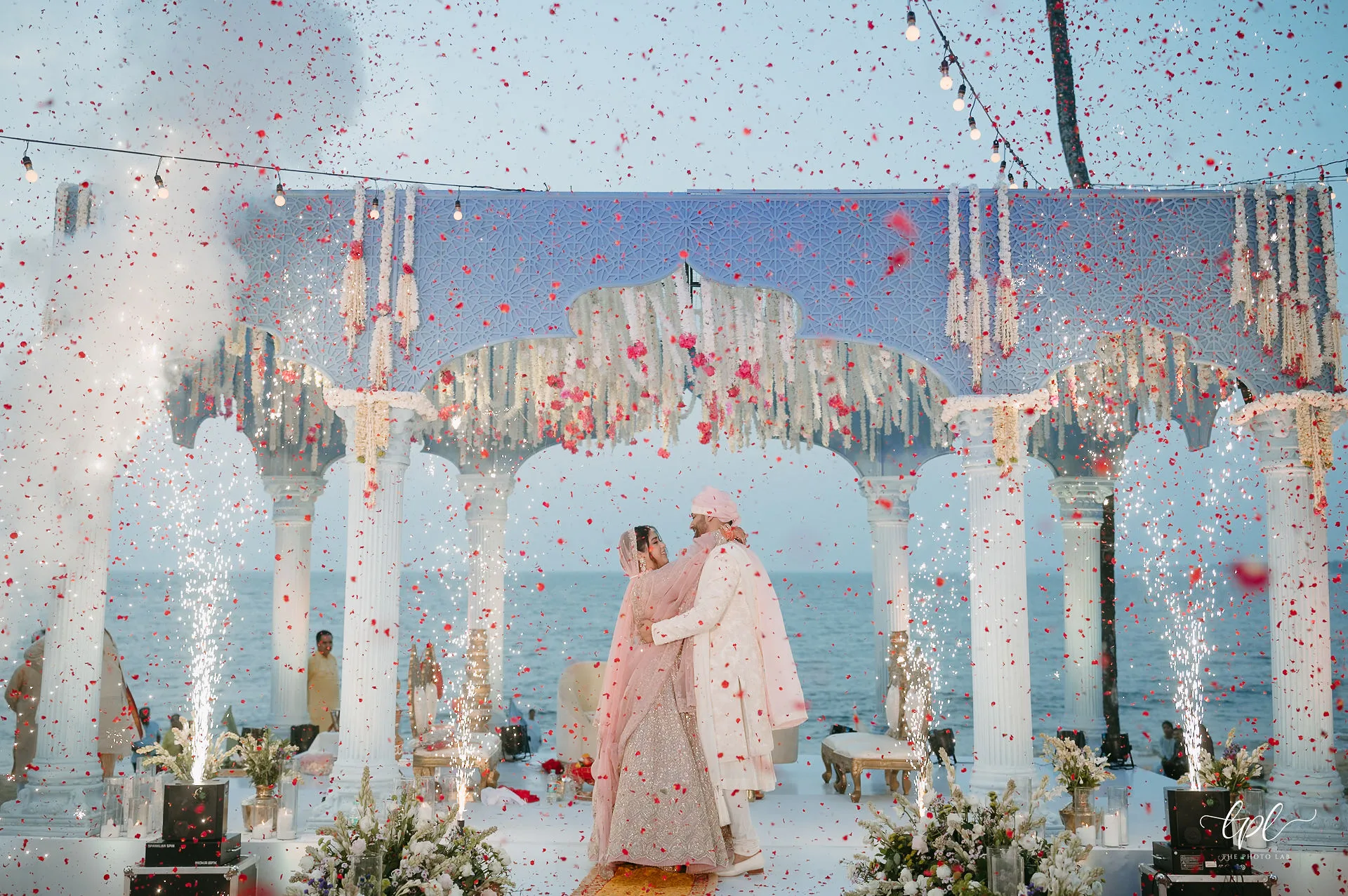 Outdoor wedding venue overlooking the coast